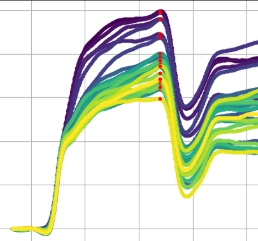 Polarization vs time for switcched ferroelectric channels